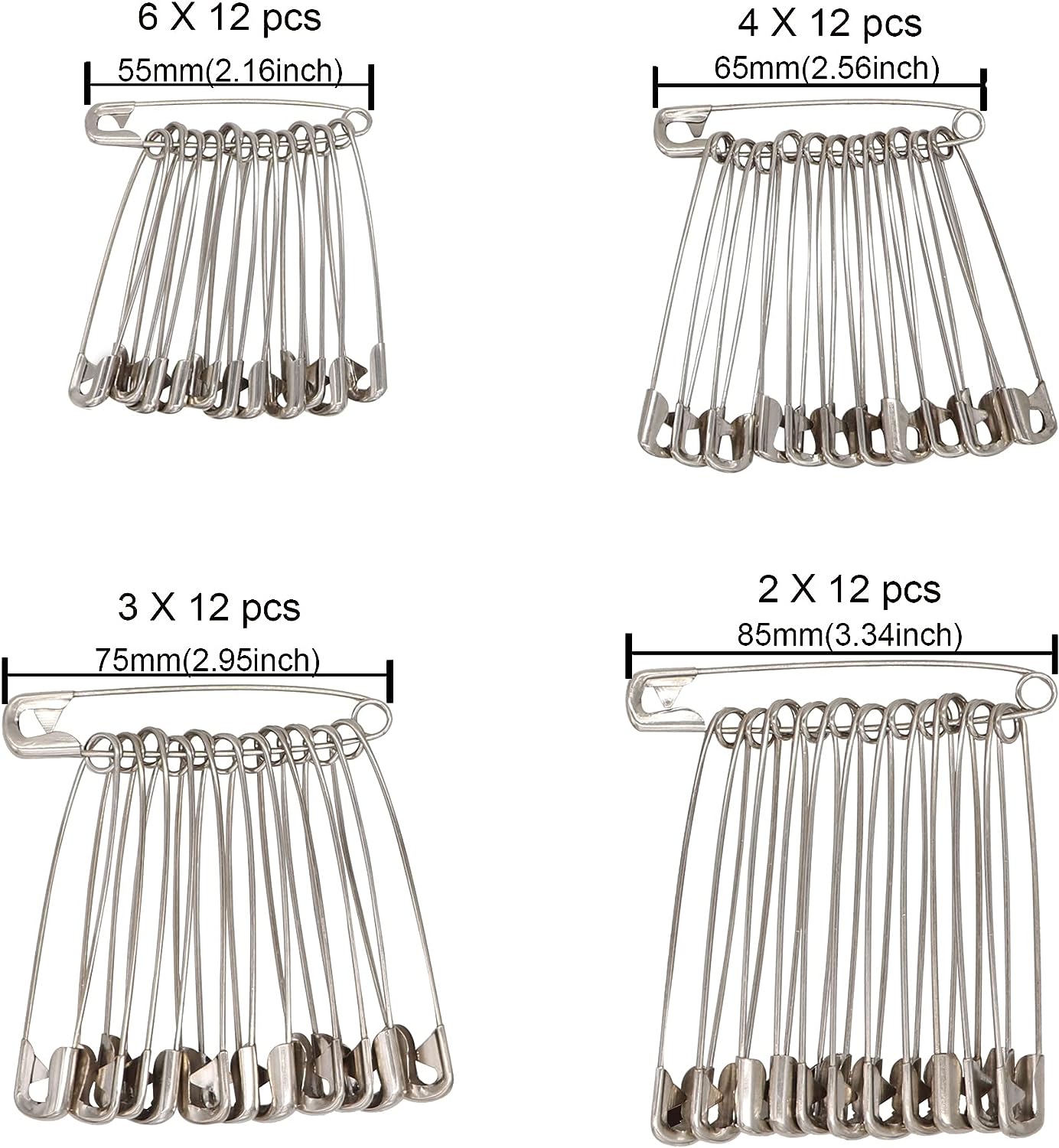 Safety Pins (Pack of 12)