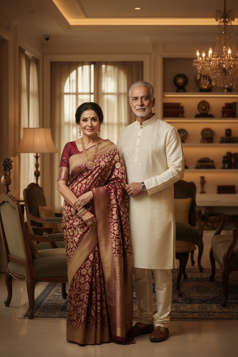 Indian Ethnic Wear for Older Women and Men: How to Dress Beautifully for a Puja, Vow Renewal, or Family Religious Ceremony