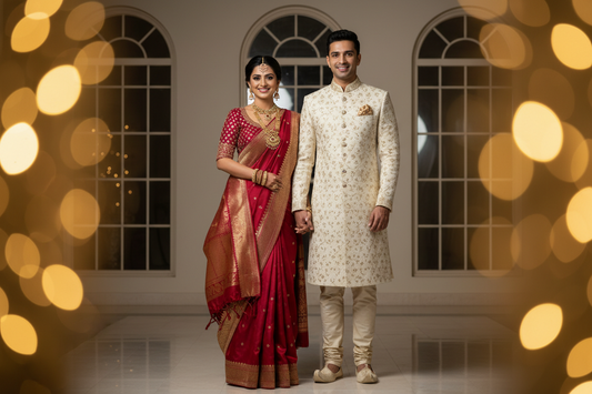 What to Wear as the Couple at a Milestone Anniversary Celebration: Indian Ethnic Outfit and Jewelry Guide